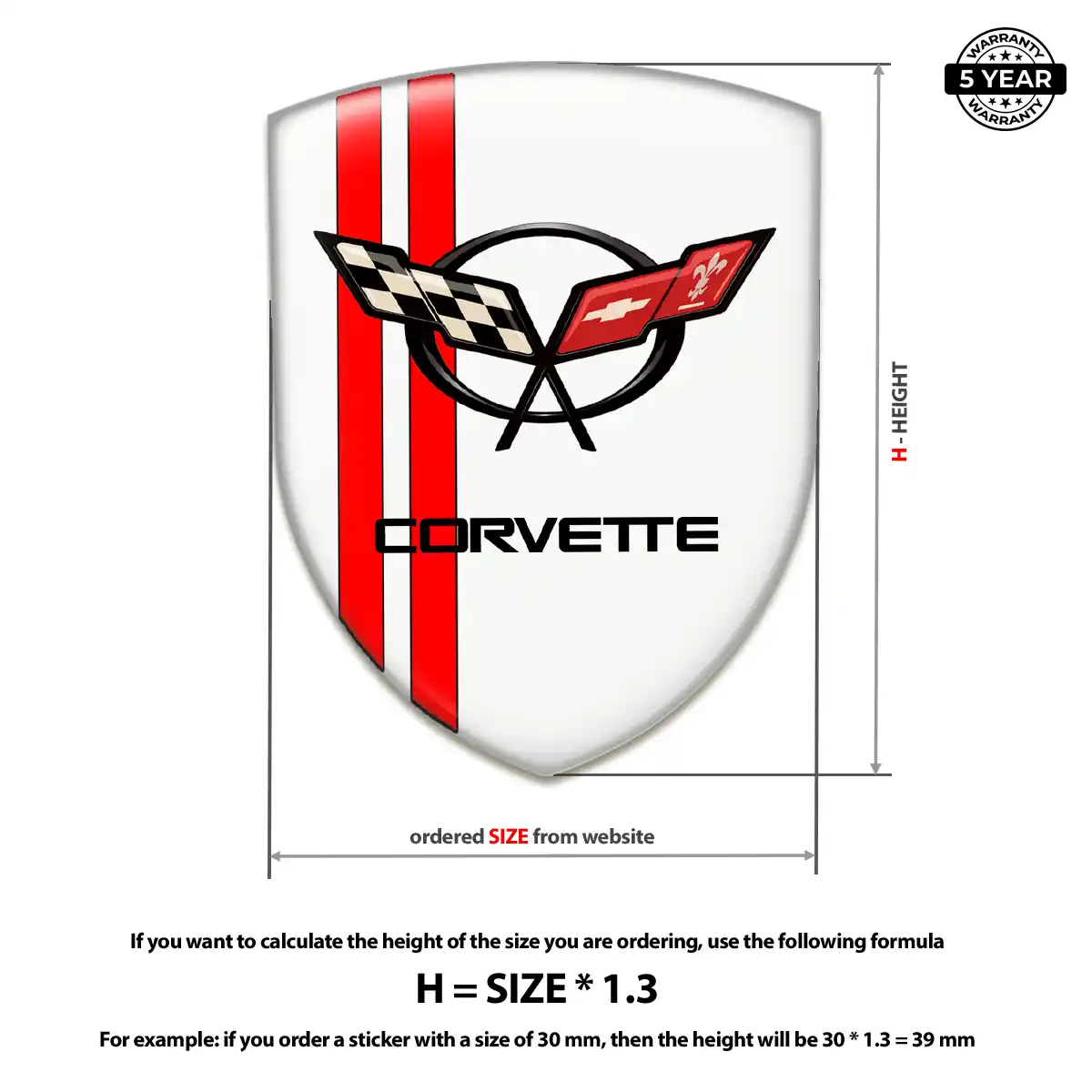 Chevrolet Corvette Gel Badge Sticker Refined Design