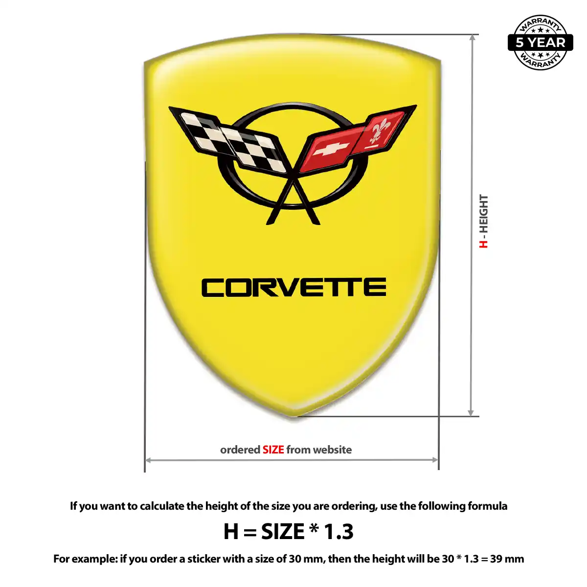 Chevrolet Corvette Gel Badge Sticker Signature Grade