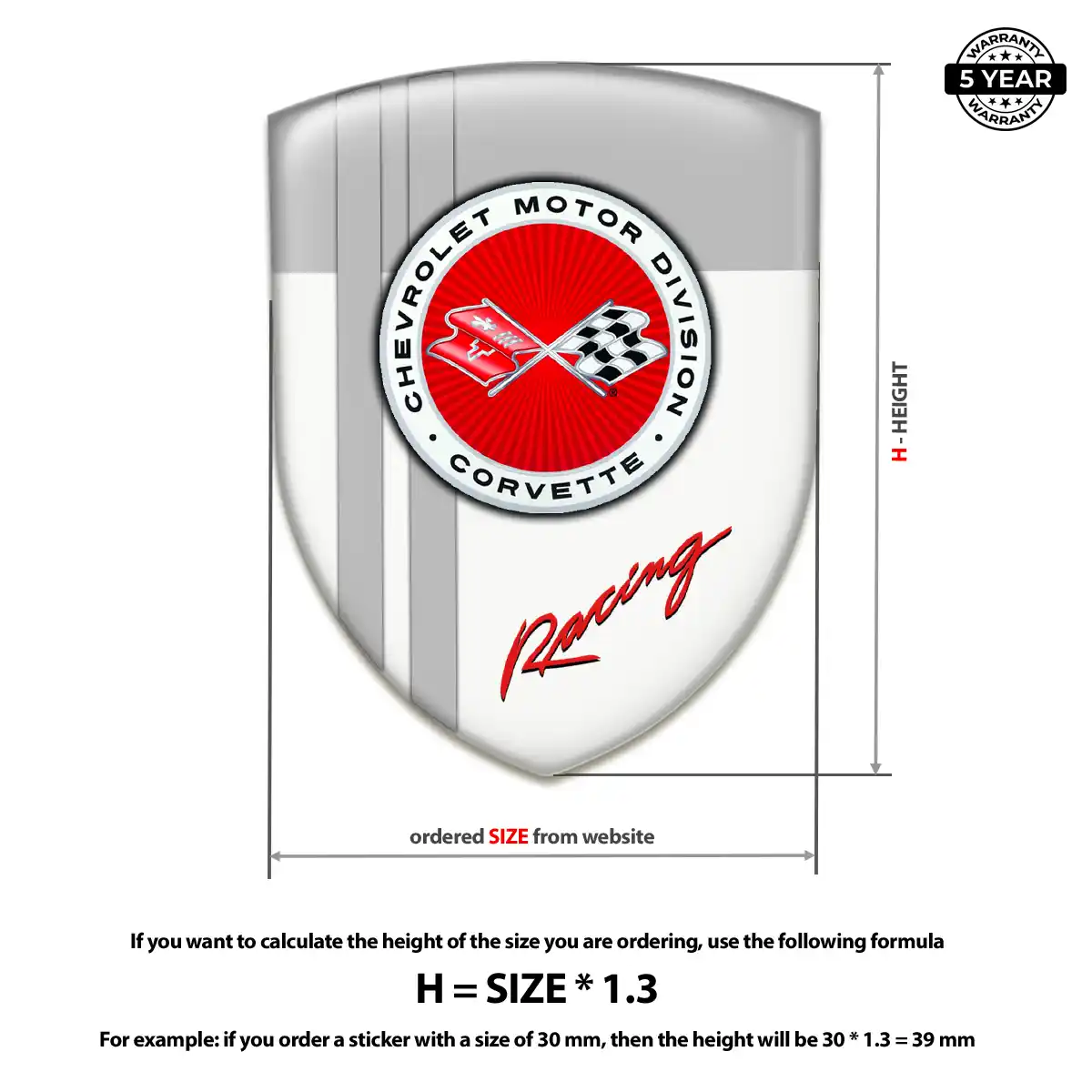 Chevrolet Corvette Gel Badge Sticker Sleek Style