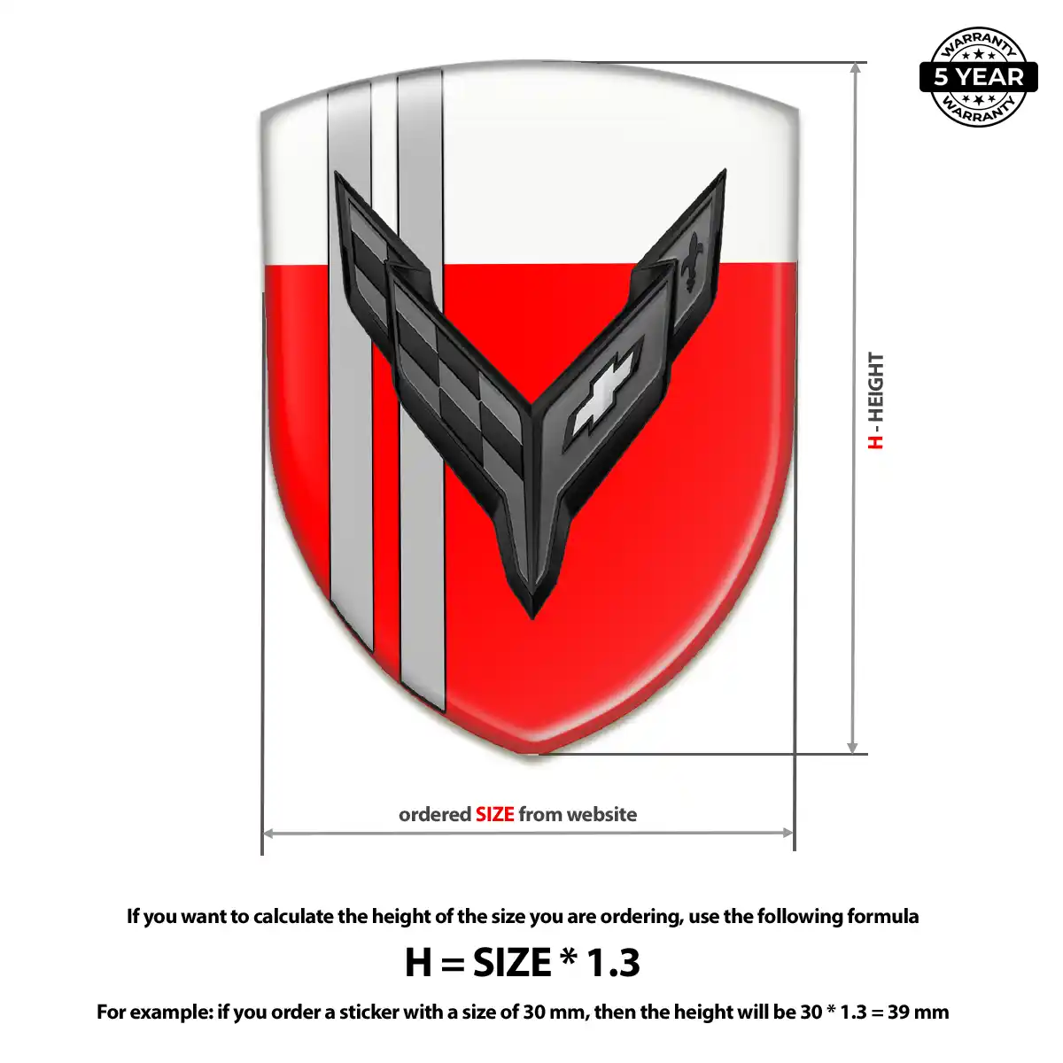 Chevrolet Corvette Gel Emblem Sticker Prestige Line