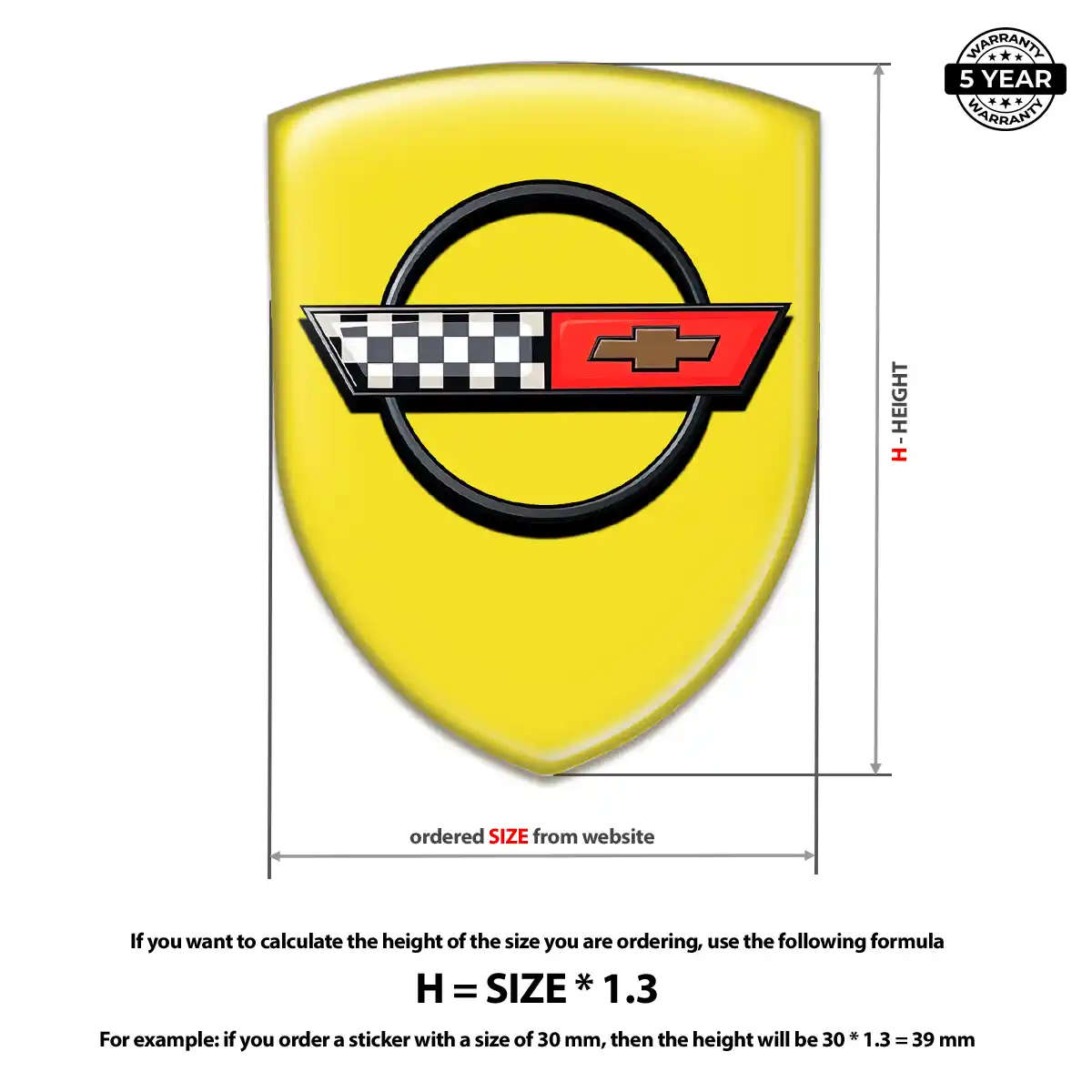Chevrolet Corvette Gel Emblem Sticker Refined Design