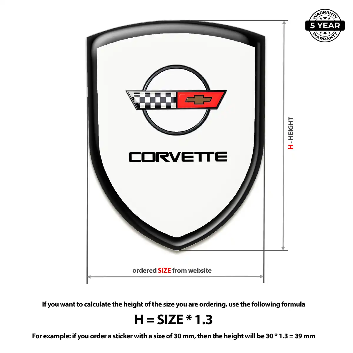 Chevrolet Corvette Gel Emblem Sticker Signature Grade