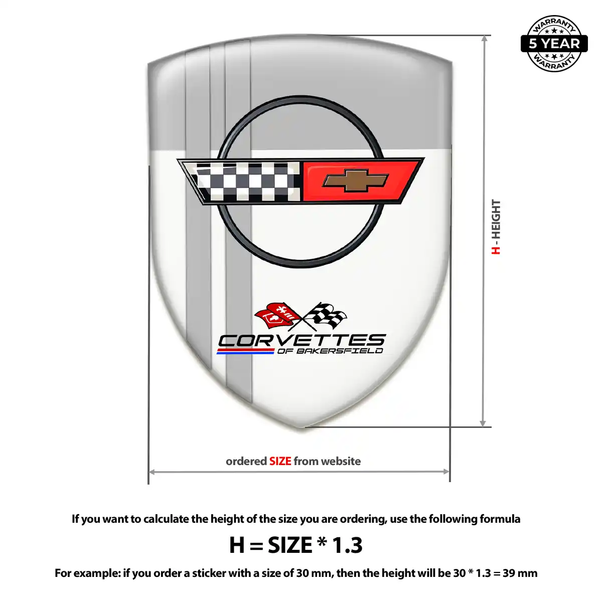 Chevrolet Corvette Gel Emblem Sticker Sleek Style