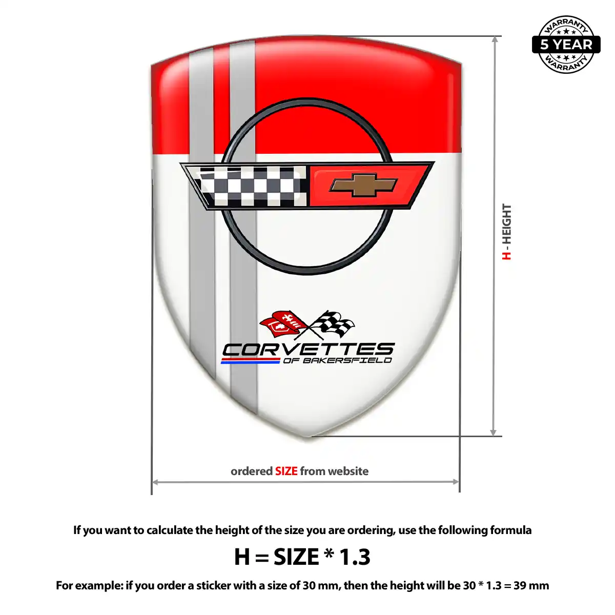 Chevrolet Corvette Gel Emblem Sticker Superior Craft