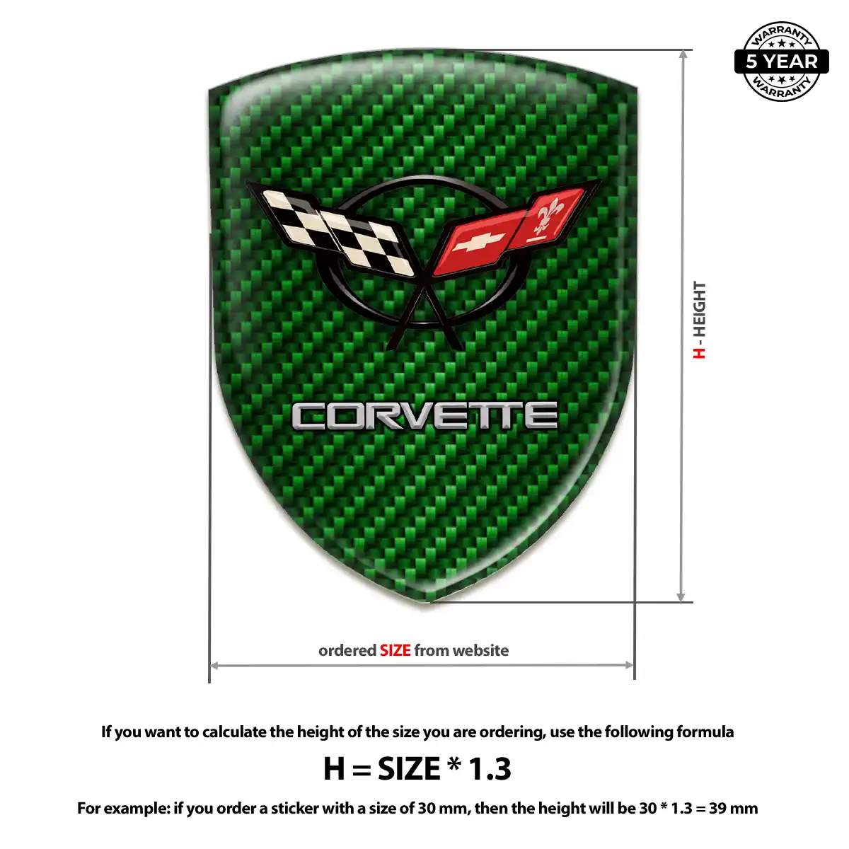 Chevrolet Corvette Logo Badge Elite Finish