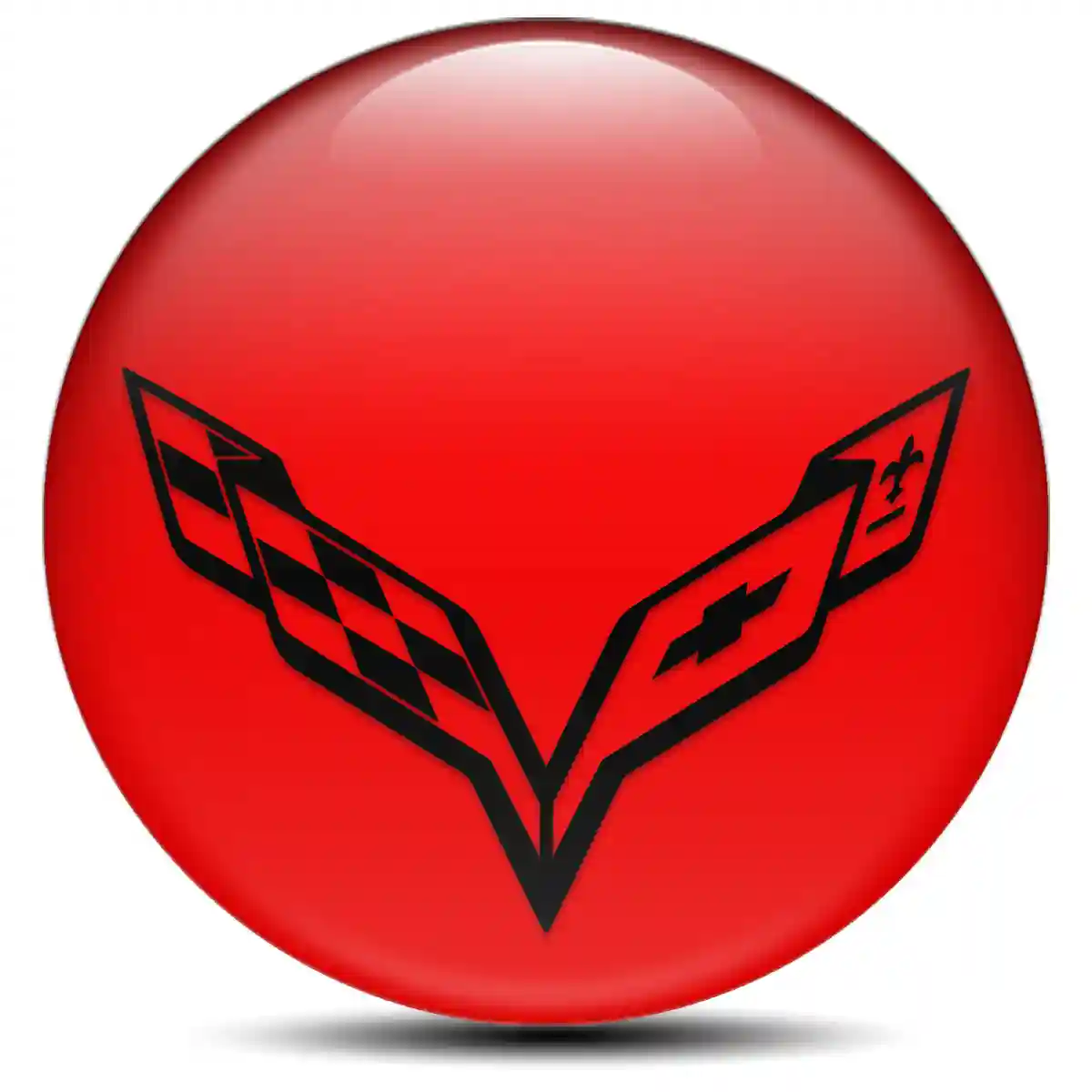 Chevrolet Corvette Logo Silicone Emblem Self-Adhesive High Quality