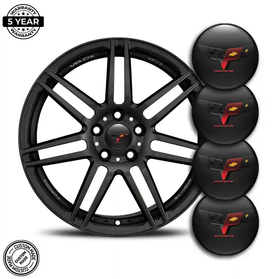 Chevrolet Corvette Logo Silicone Emblem Self-Adhesive Premium Quality