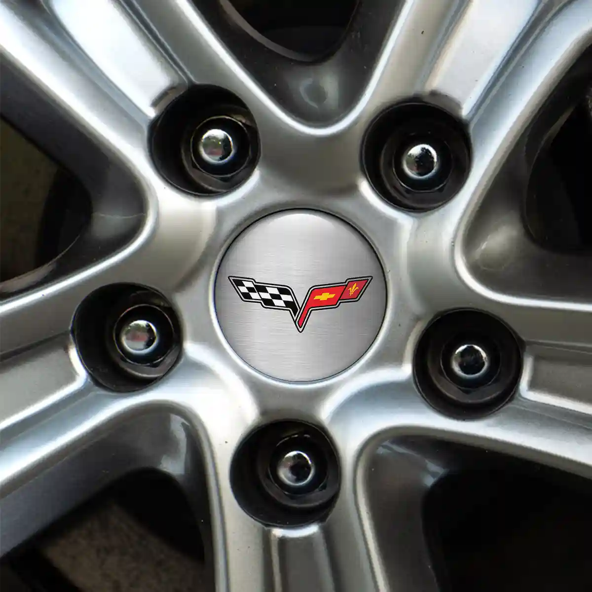 Chevrolet Corvette Logo Silicone Sticker Self-Adhesive High Quality