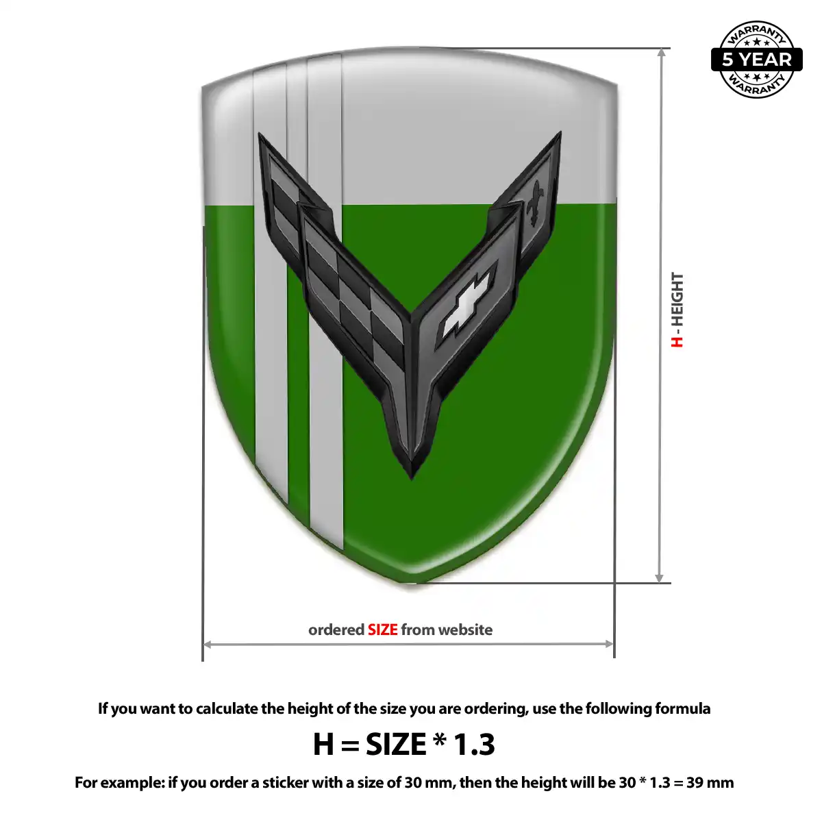 Chevrolet Corvette Logo Sticker Elite Finish
