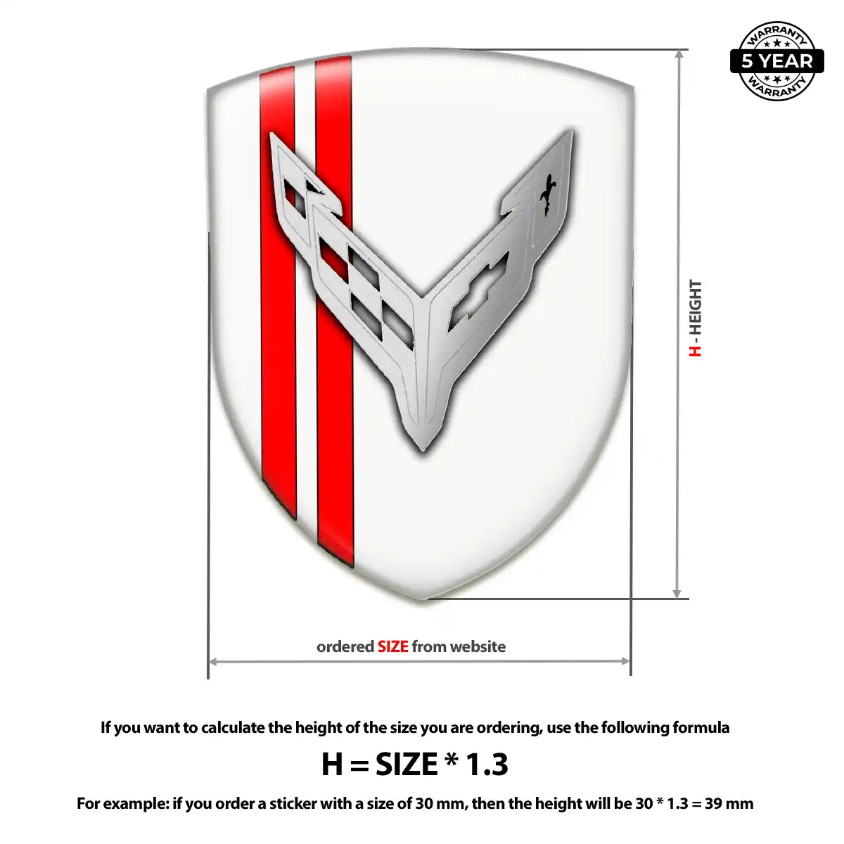 Chevrolet Corvette Logo Sticker Prestige Line