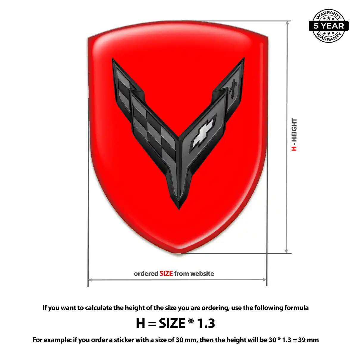 Chevrolet Corvette Logo Sticker Prime Quality