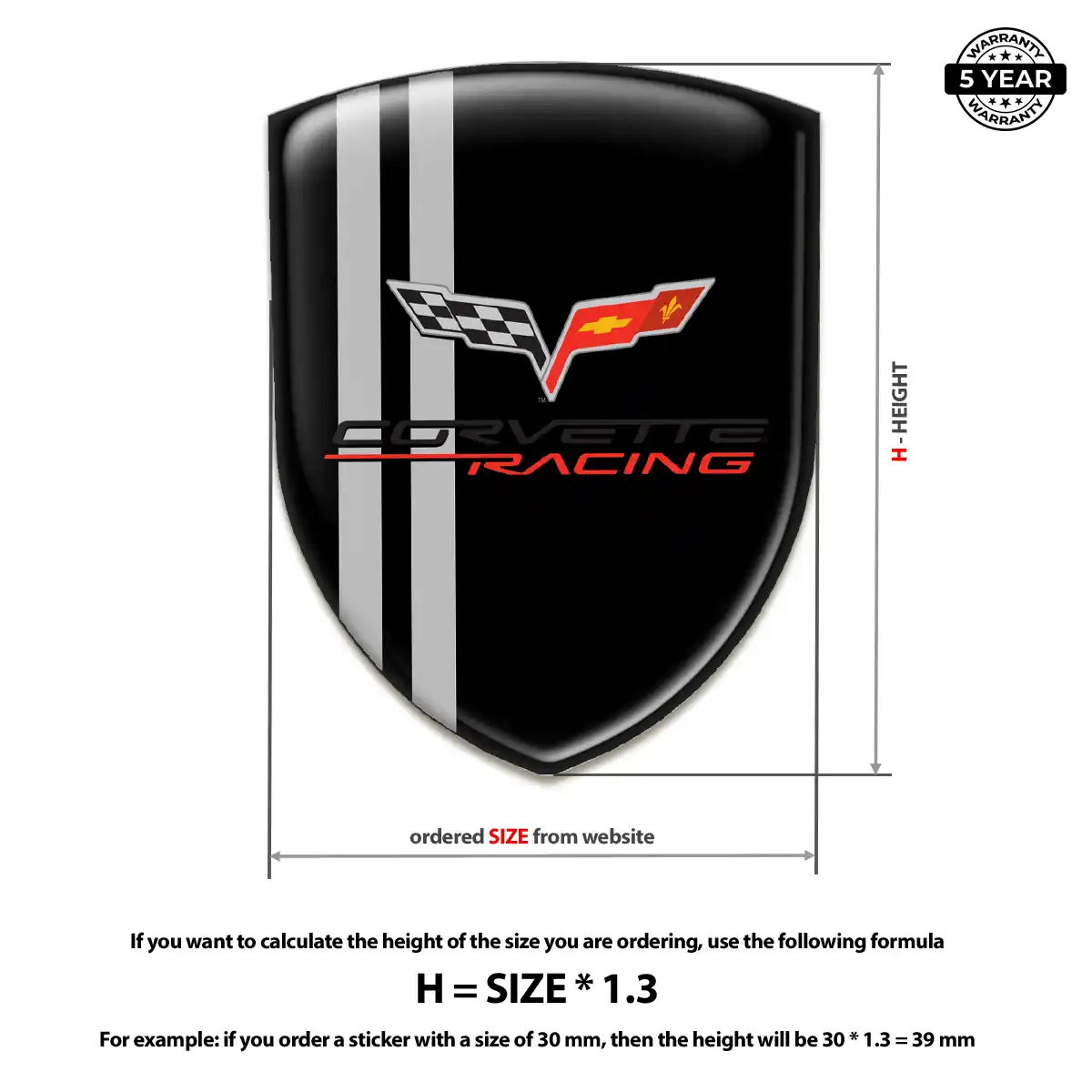 Chevrolet Corvette Logo Sticker Refined Design