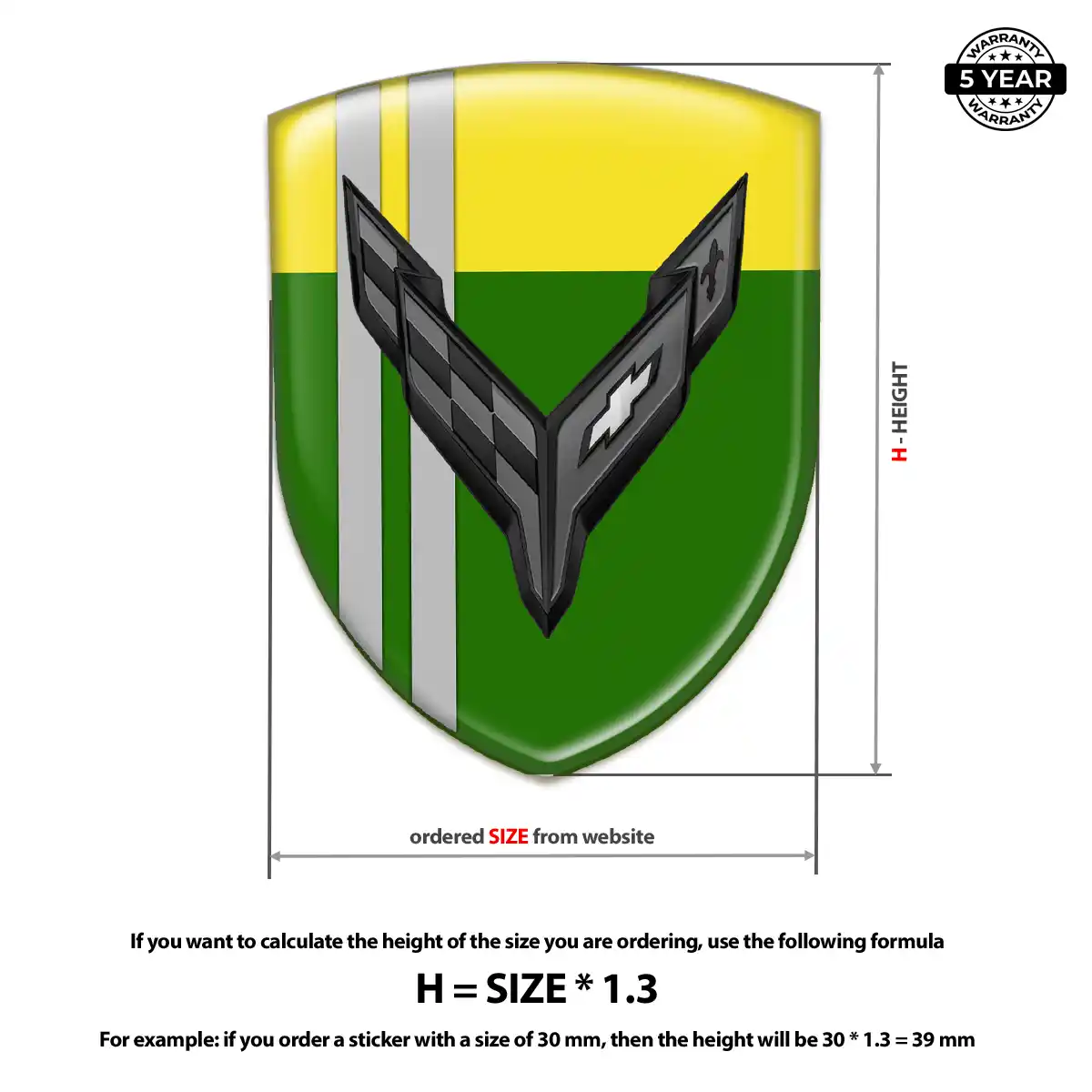 Chevrolet Corvette Logo Sticker Signature Grade