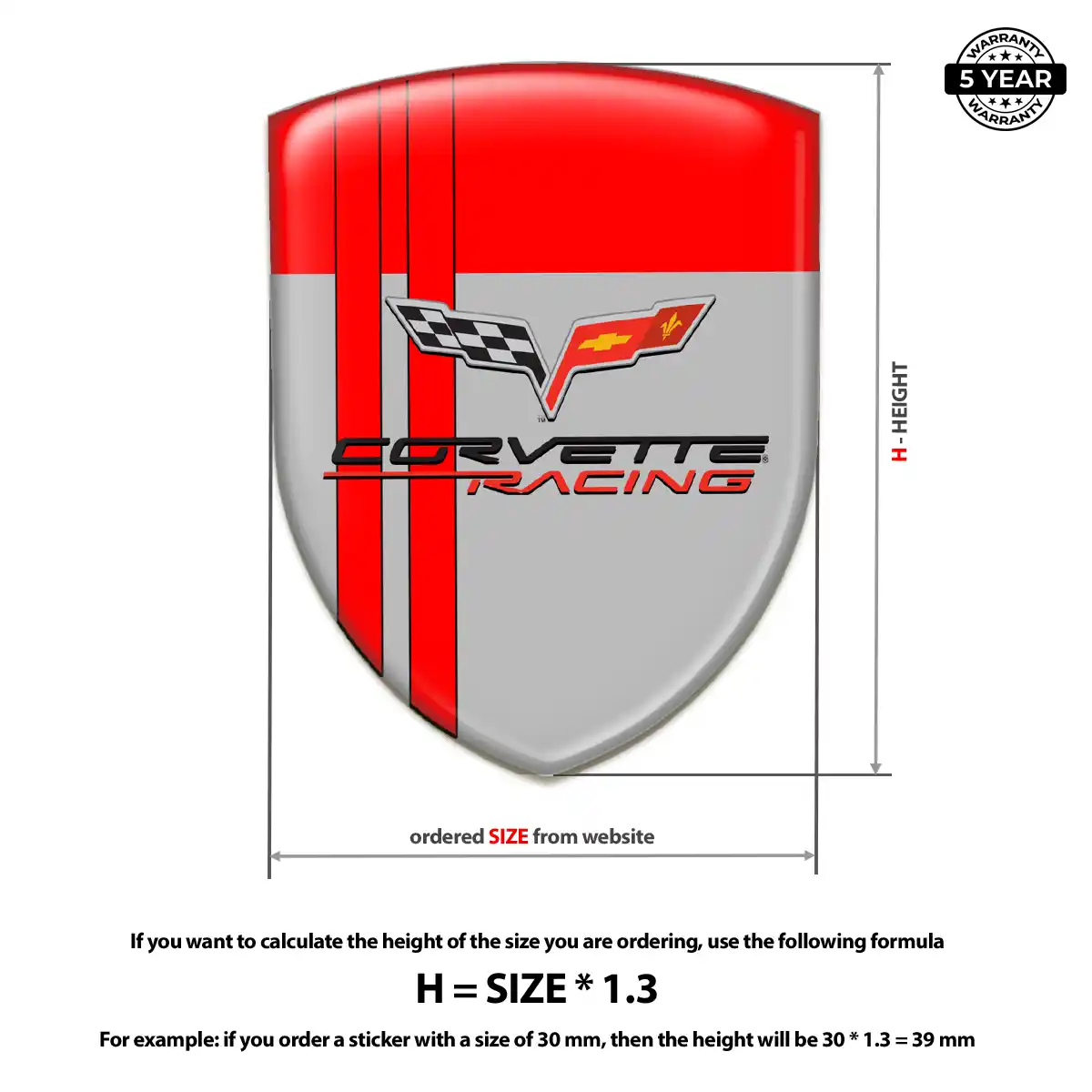 Chevrolet Corvette Logo Sticker Superior Craft