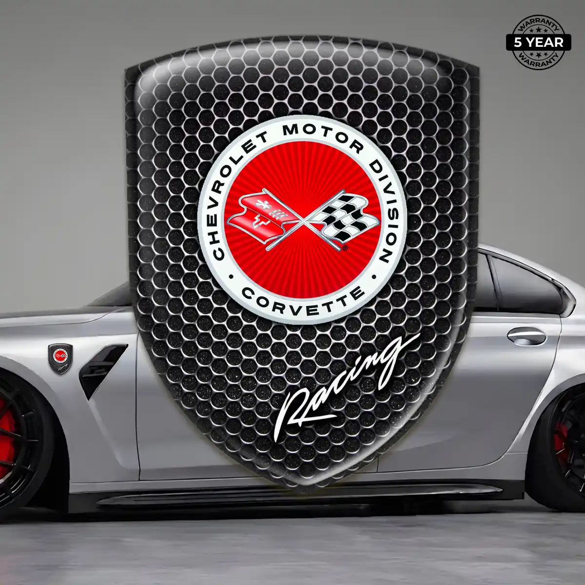 Chevrolet Corvette Polyurethane Domed Sticker Refined Design