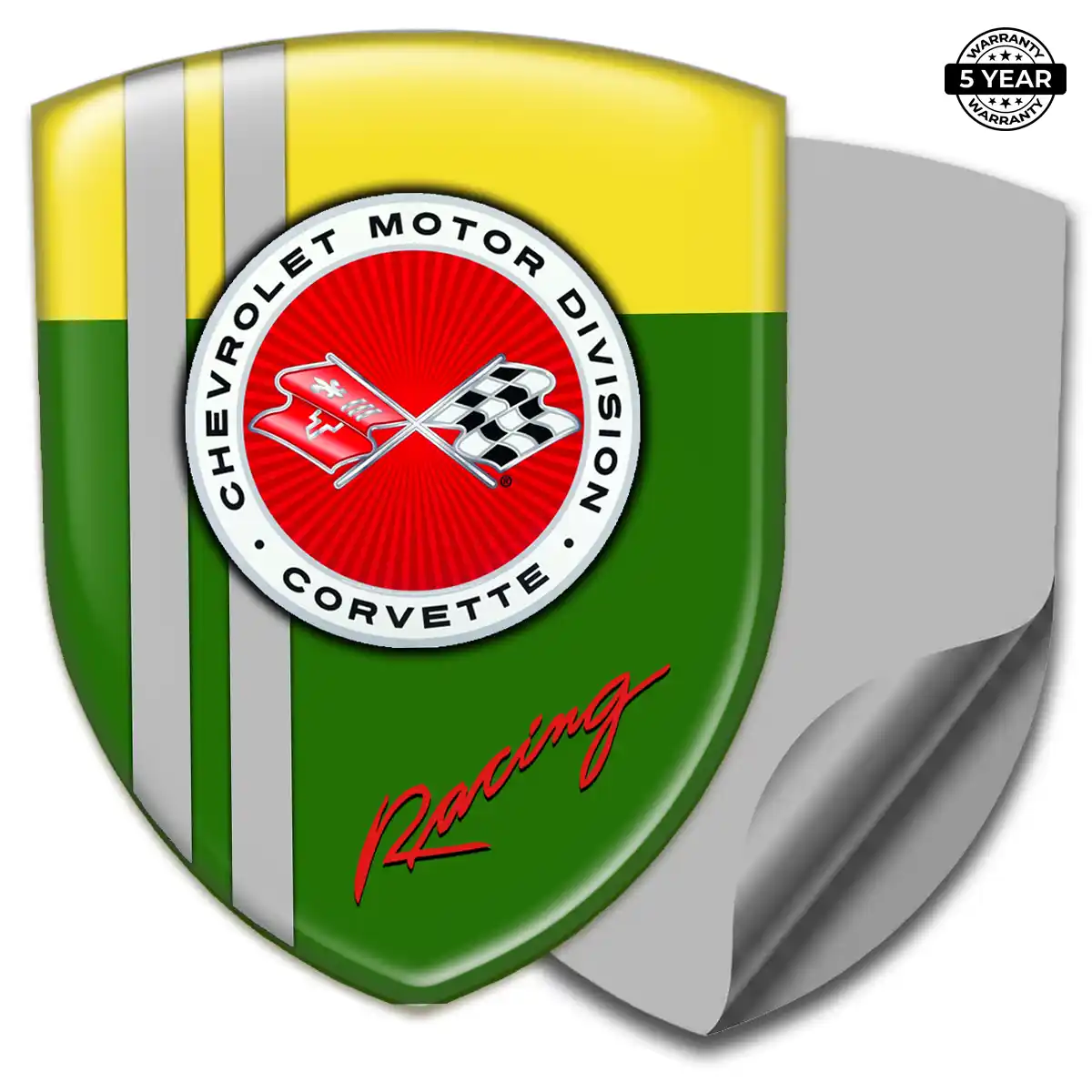 Chevrolet Corvette Polyurethane Domed Sticker Sleek Style