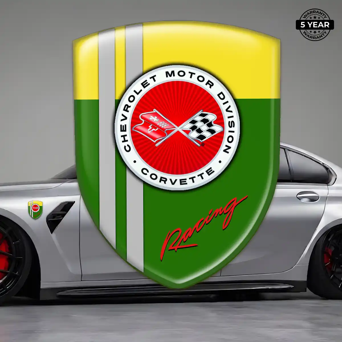 Chevrolet Corvette Polyurethane Domed Sticker Sleek Style