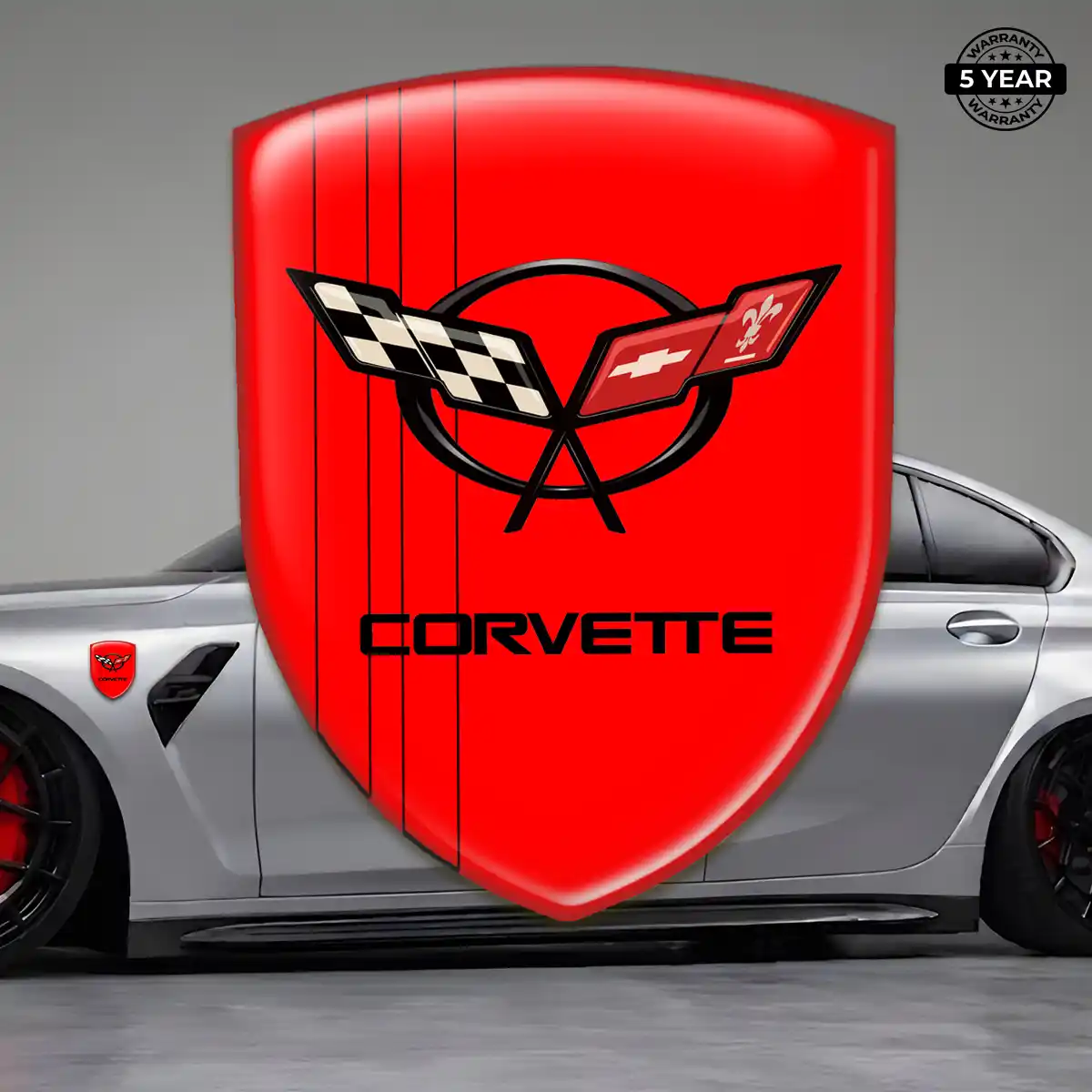 Chevrolet Corvette Polyurethane Domed Sticker Superior Craft