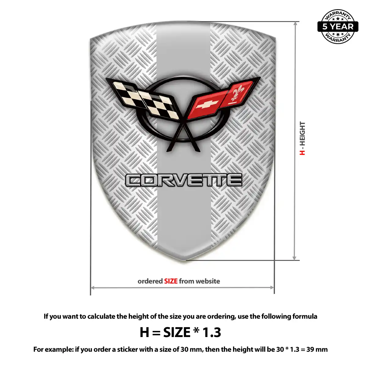 Chevrolet Corvette Resin Badge Sticker Prestige Line