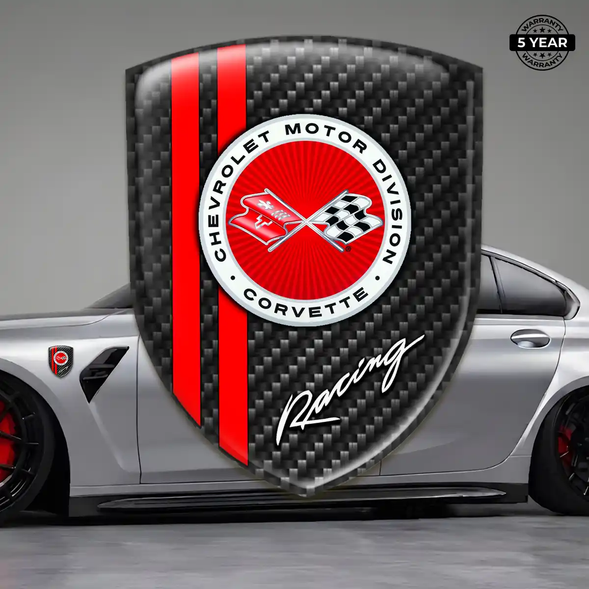 Chevrolet Corvette Resin Badge Sticker Sleek Style