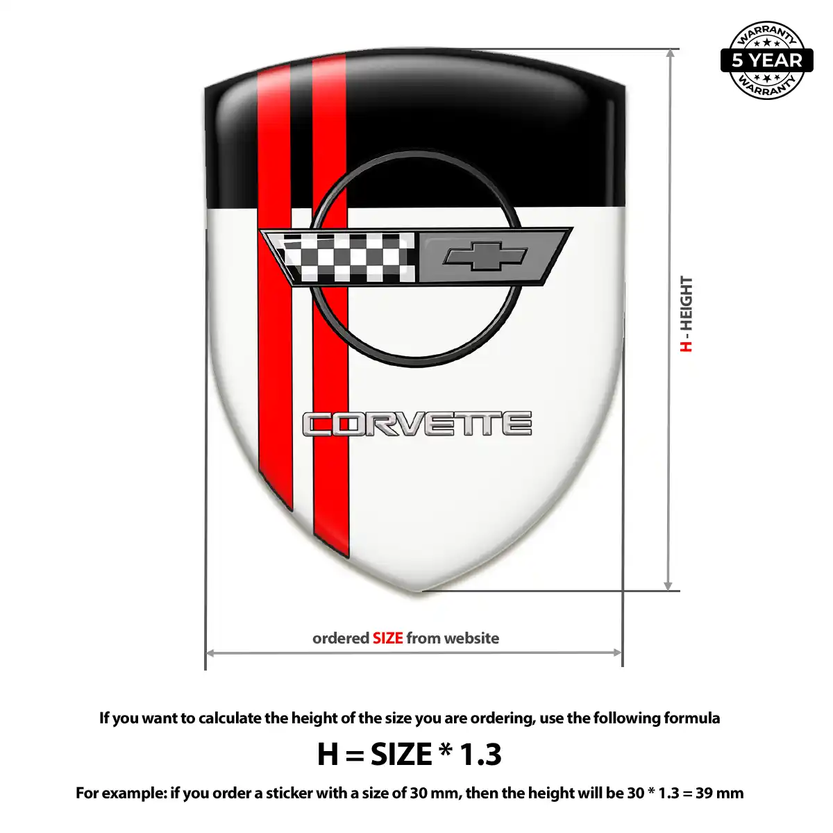 Chevrolet Corvette Resin Badge Sticker Superior Craft
