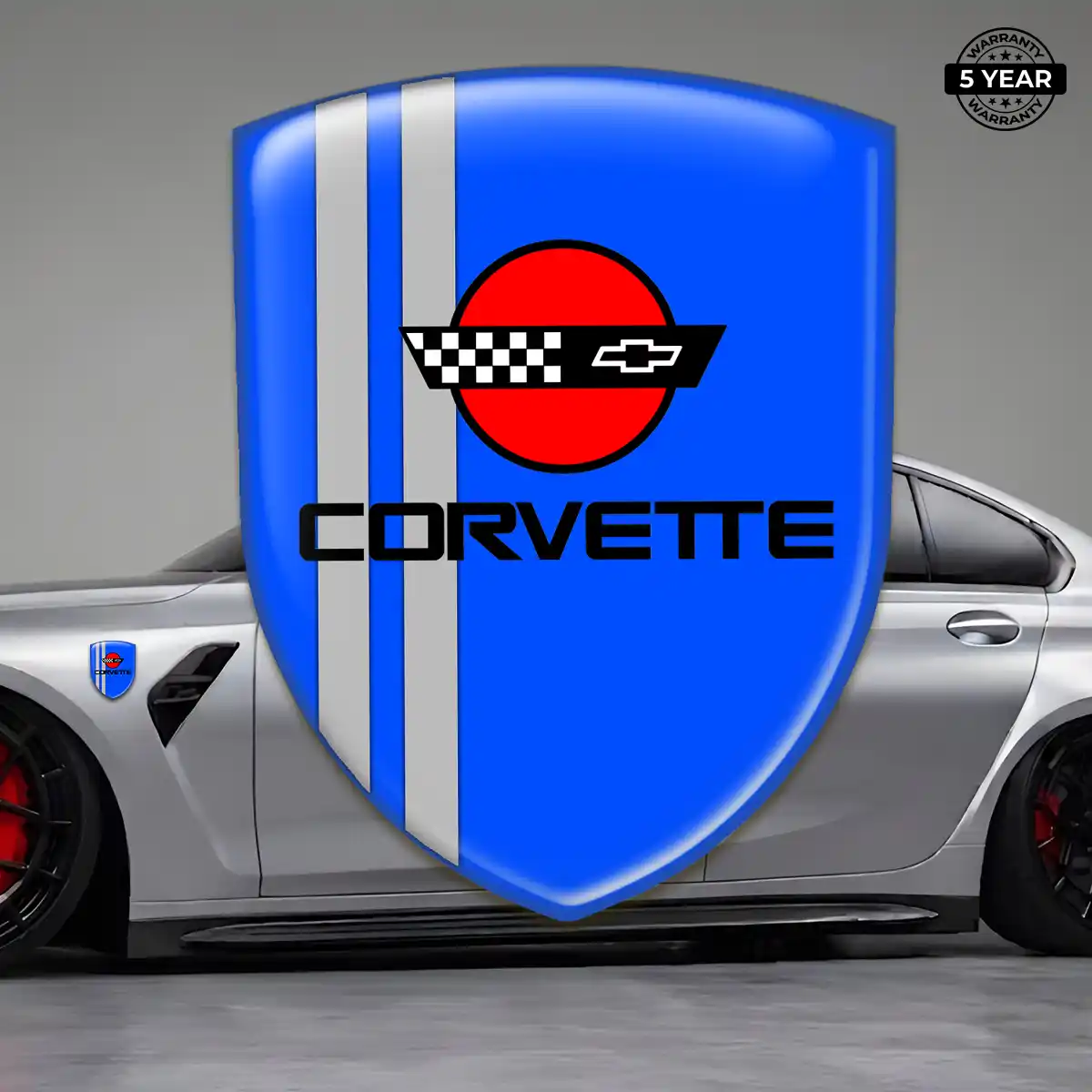 Chevrolet Corvette Resin Domed Sticker Elite Finish