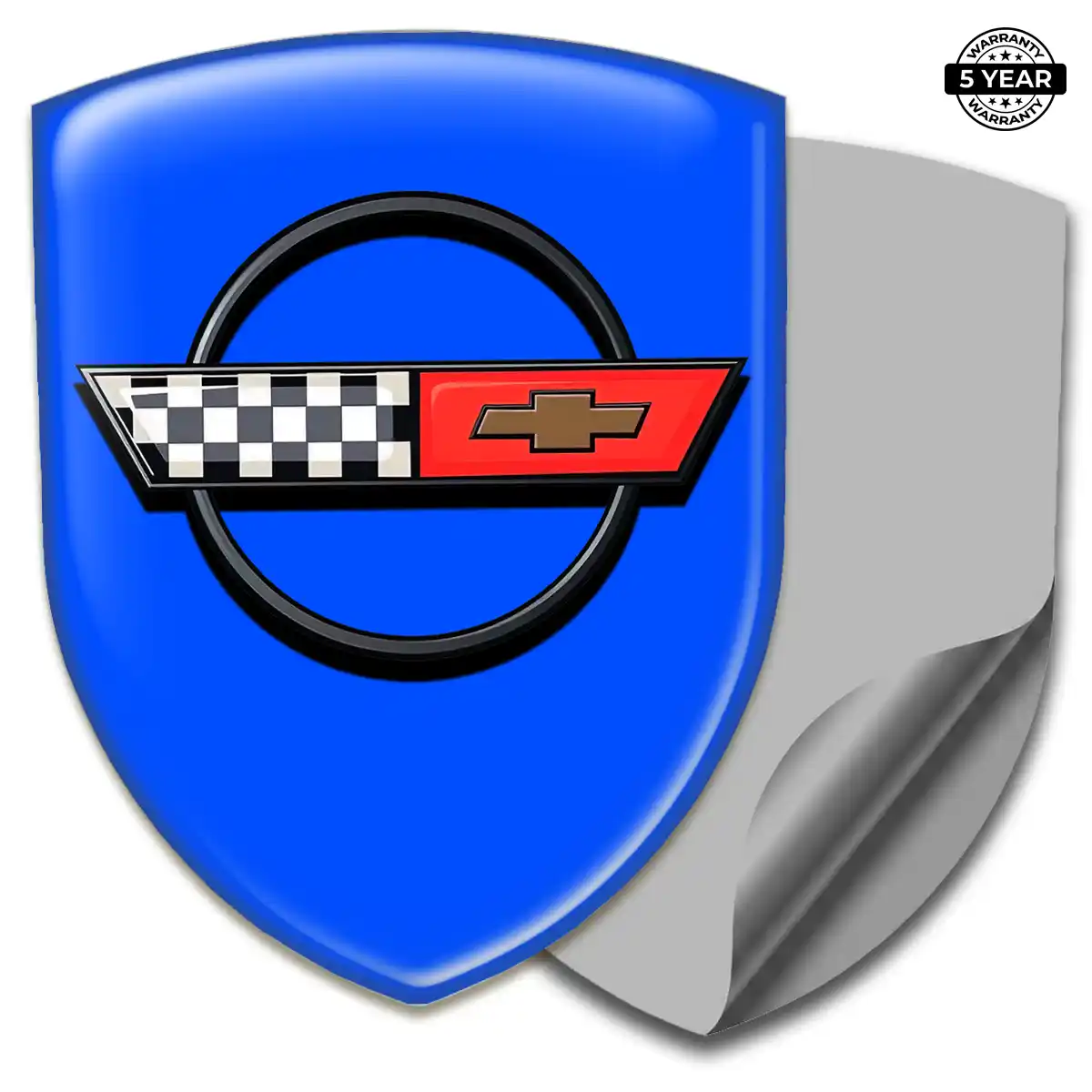 Chevrolet Corvette Resin Domed Sticker Refined Design