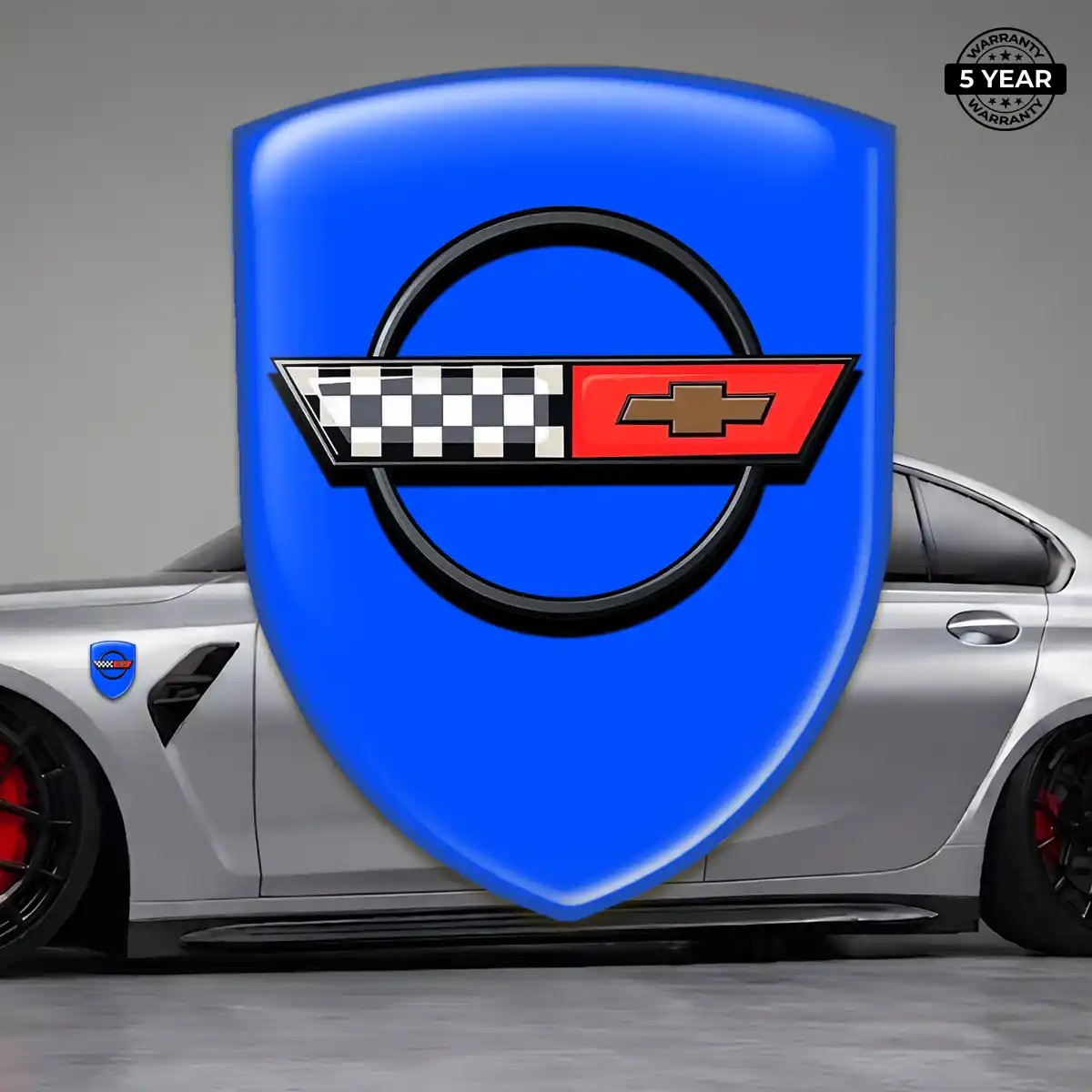 Chevrolet Corvette Resin Domed Sticker Refined Design