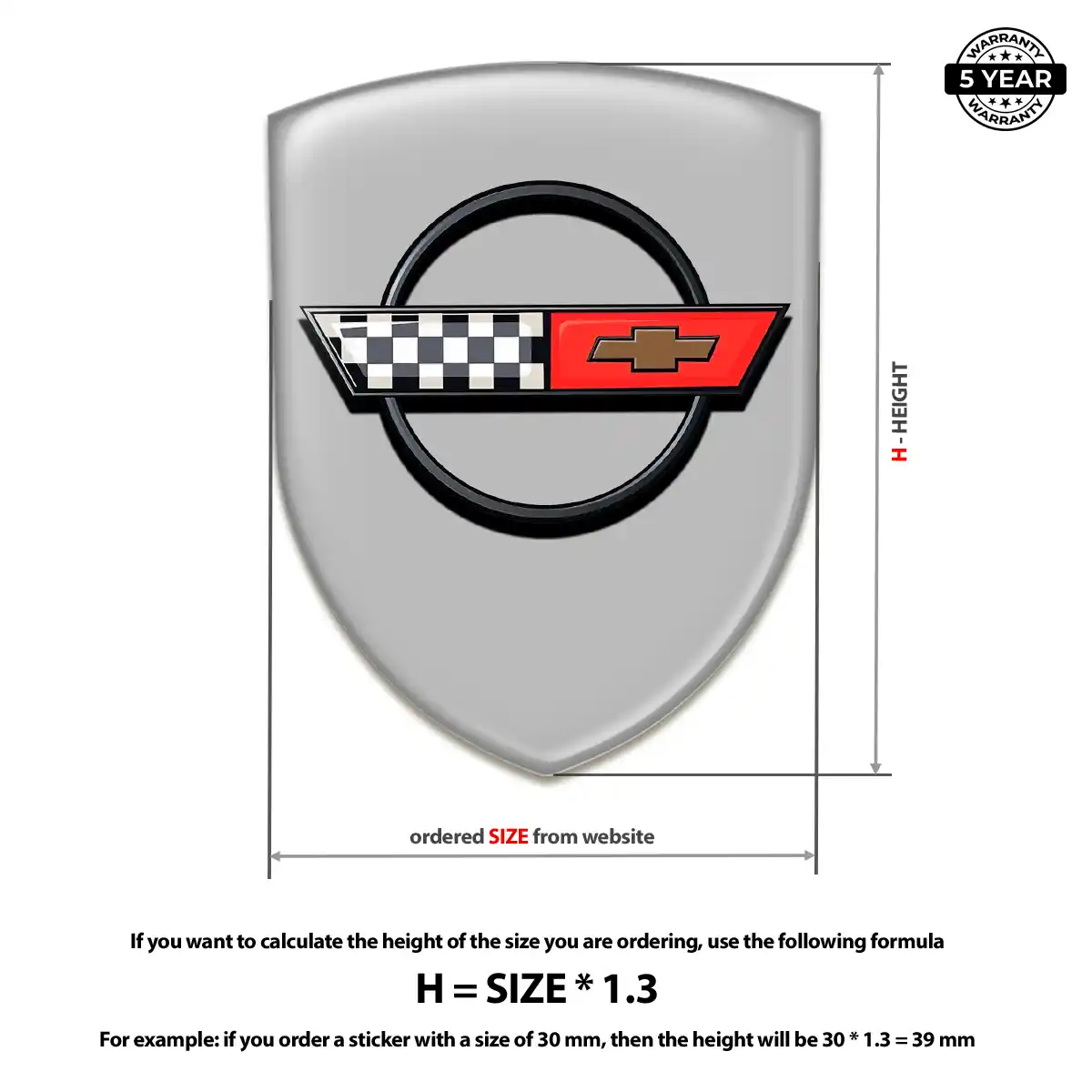 Chevrolet Corvette Resin Domed Sticker Signature Grade