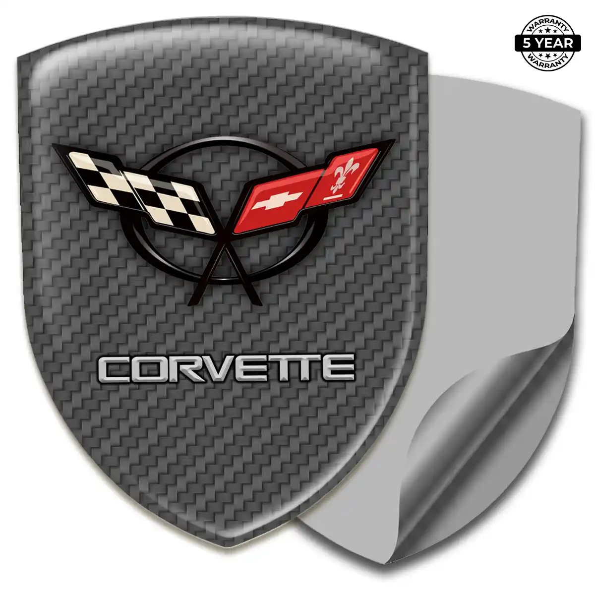 Chevrolet Corvette Resin Domed Sticker Sleek Style