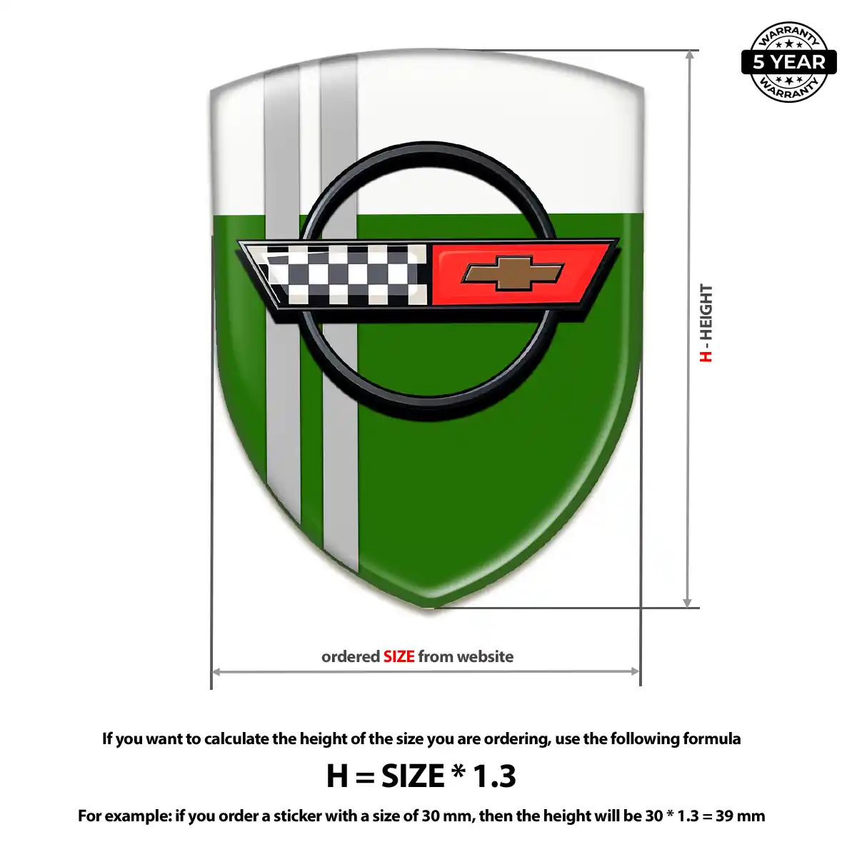 Chevrolet Corvette Resin Domed Sticker Superior Craft