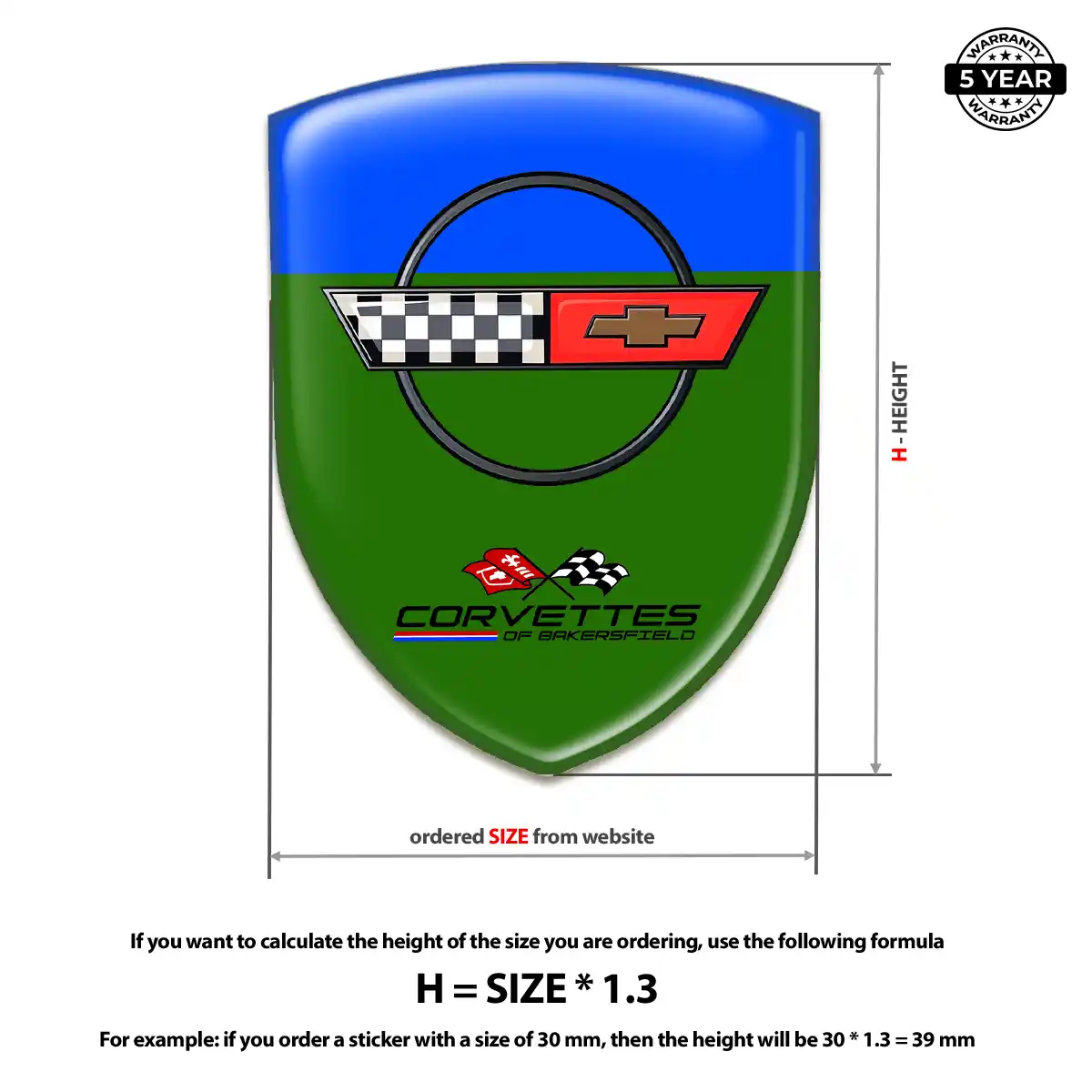 Chevrolet Corvette Resin Emblem Sticker Prestige Line