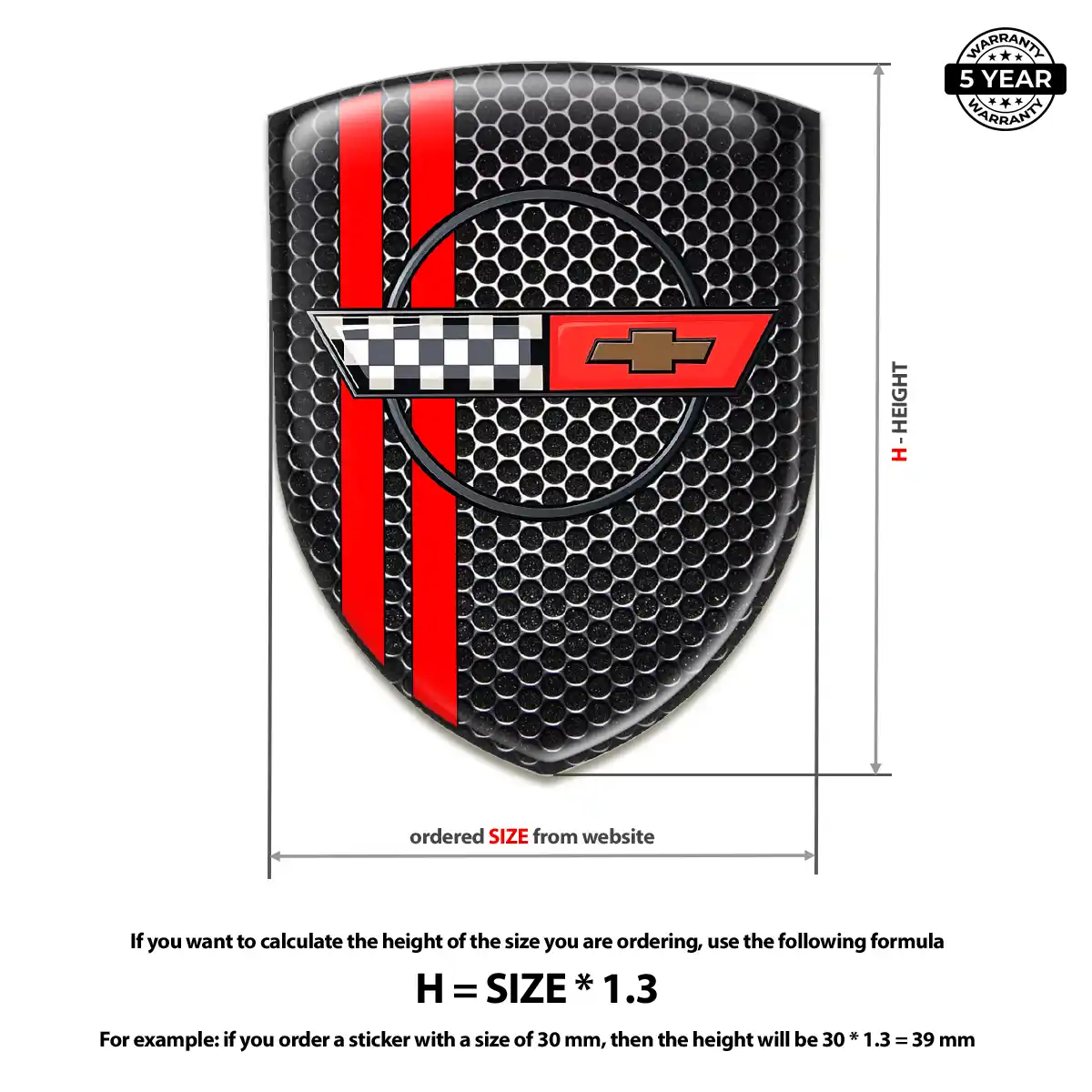 Chevrolet Corvette Resin Emblem Sticker Refined Design