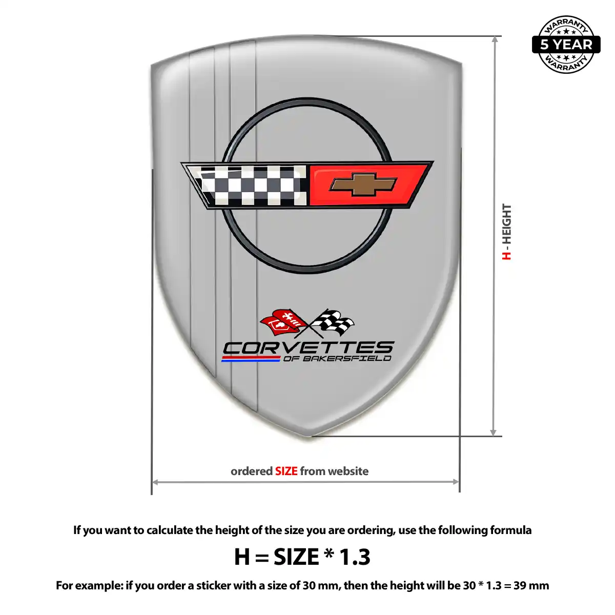 Chevrolet Corvette Resin Emblem Sticker Signature Grade
