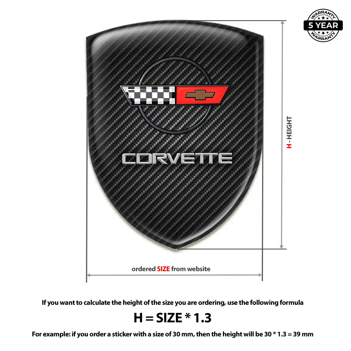 Chevrolet Corvette Resin Emblem Sticker Sleek Style
