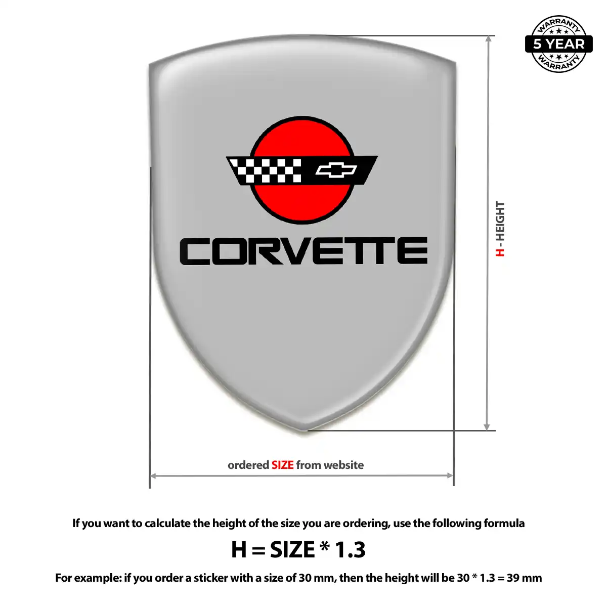 Chevrolet Corvette Self Adhesive Emblem Sticker Prestige Line