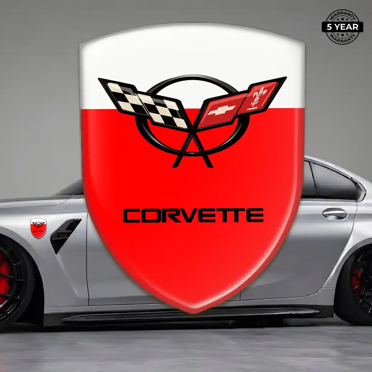 Chevrolet Corvette Self Adhesive Emblem Sticker Refined Design