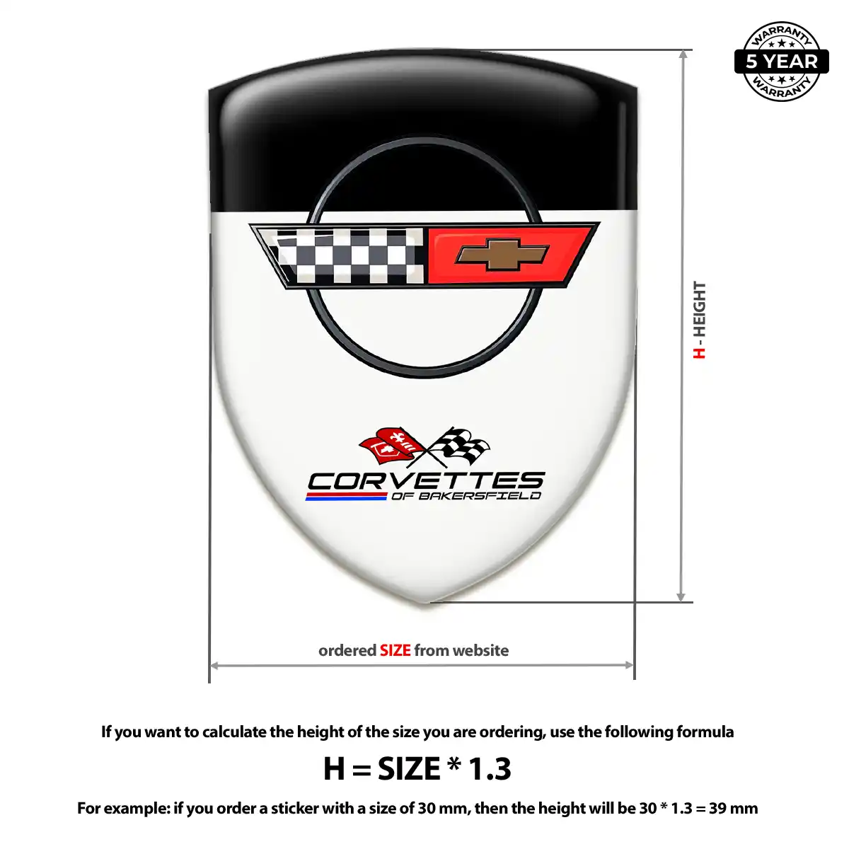 Chevrolet Corvette Self Adhesive Emblem Sticker Sleek Style