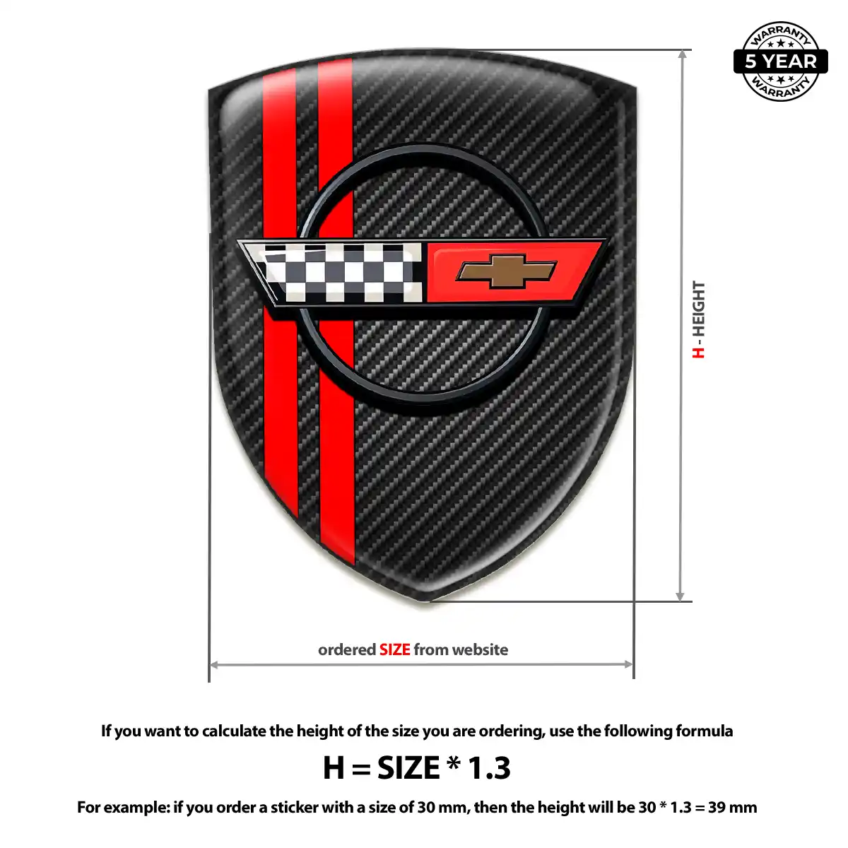 Chevrolet Corvette Self Adhesive Emblem Sticker Superior Craft