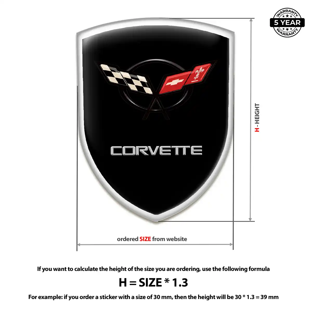 Chevrolet Corvette Silicone Badge Elite Finish