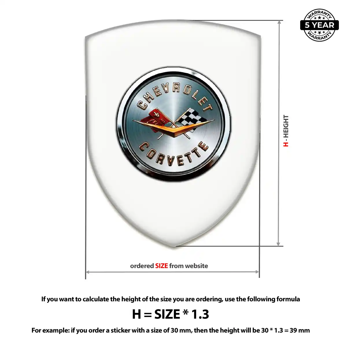 Chevrolet Corvette Silicone Badge Prime Quality