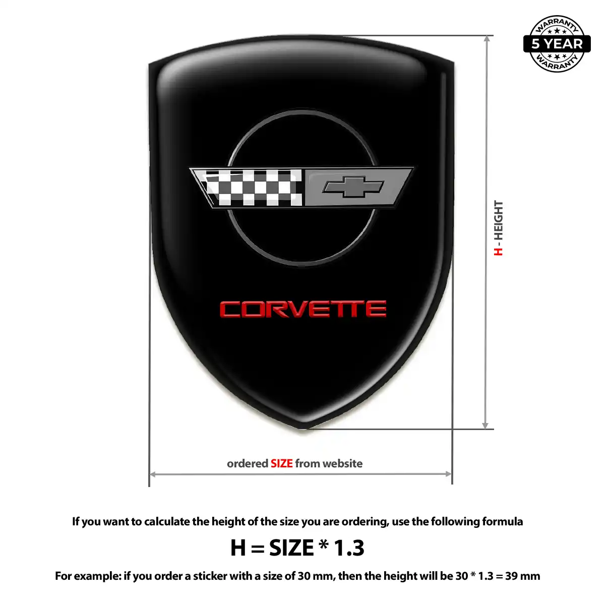 Chevrolet Corvette Silicone Badge Sleek Style