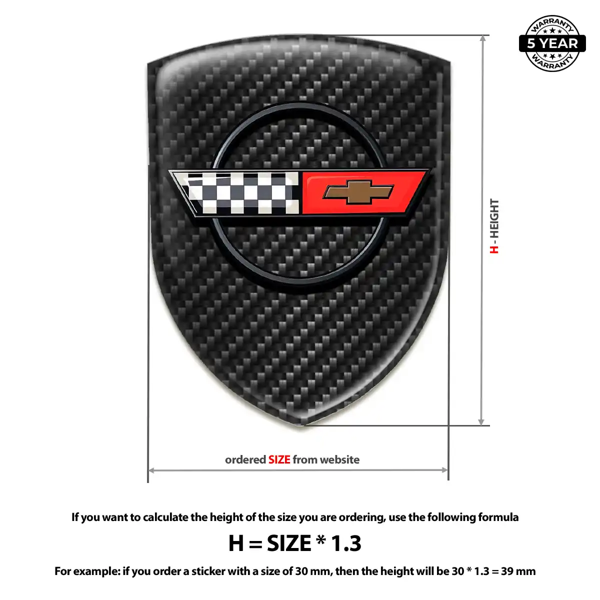 Chevrolet Corvette Silicone Emblem Prime Quality