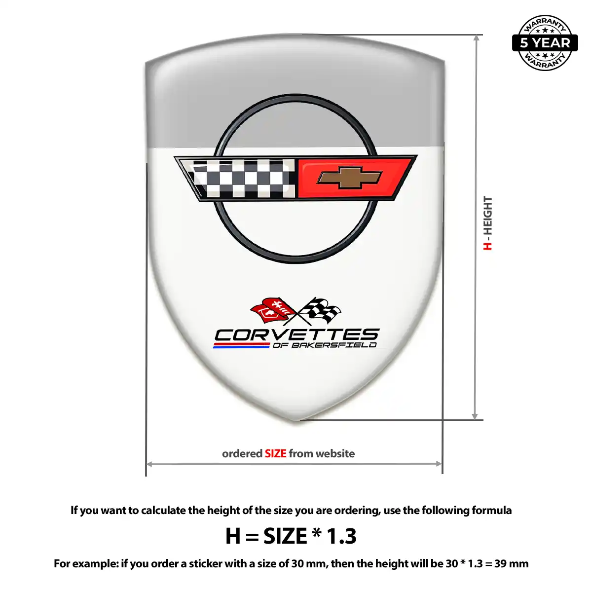 Chevrolet Corvette Silicone Sticker Elite Finish