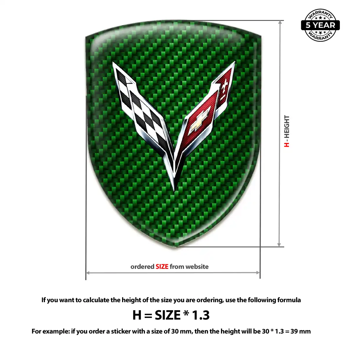 Chevrolet Corvette Silicone Sticker Prime Quality
