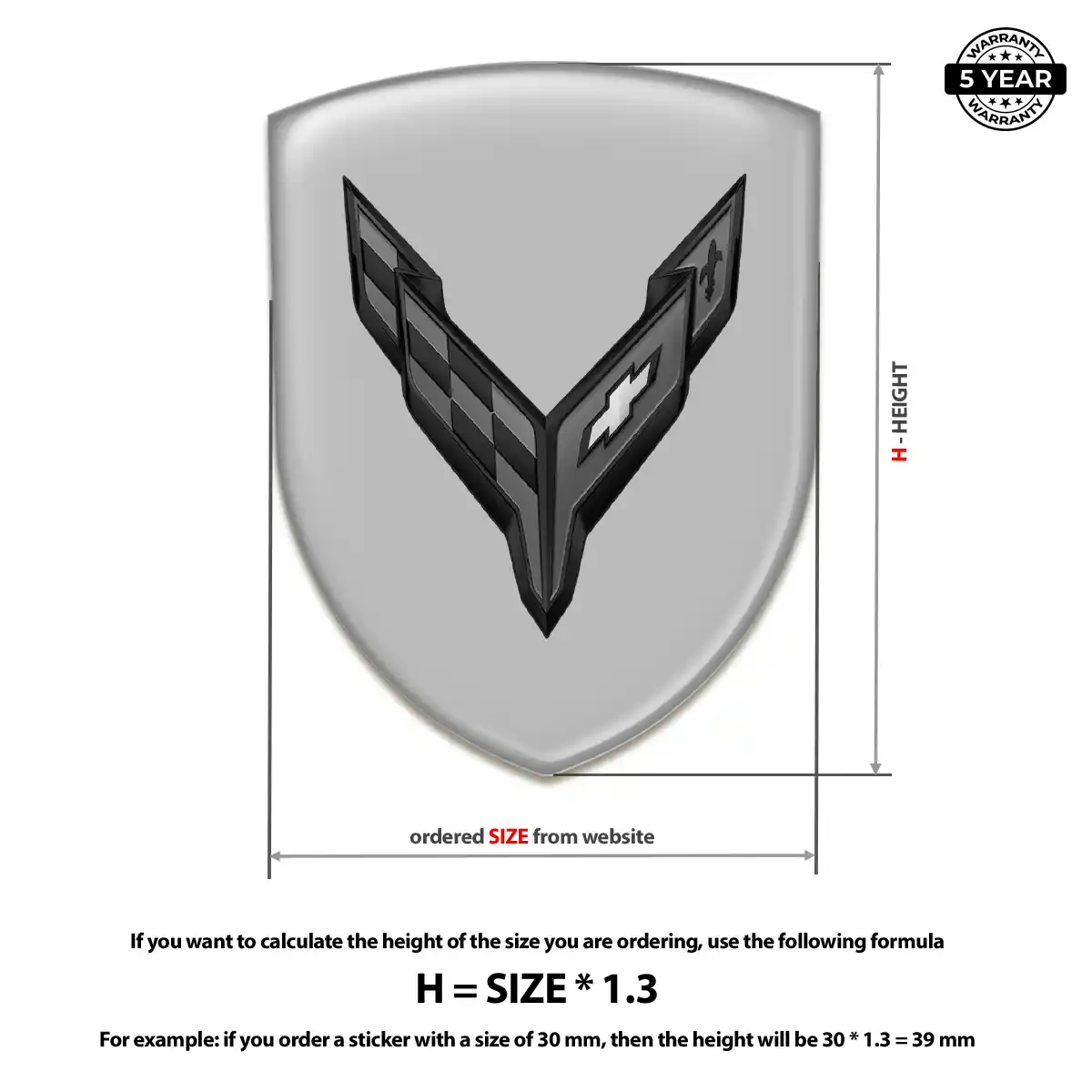 Chevrolet Corvette Silicone Sticker Refined Design