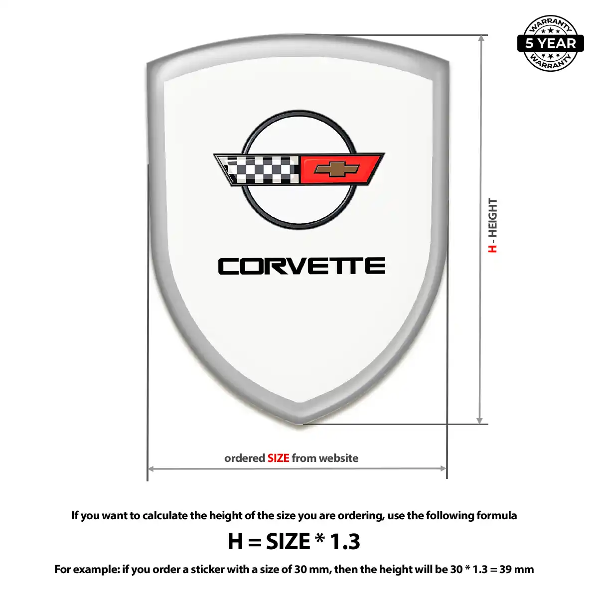 Chevrolet Corvette Silicone Sticker Sleek Style