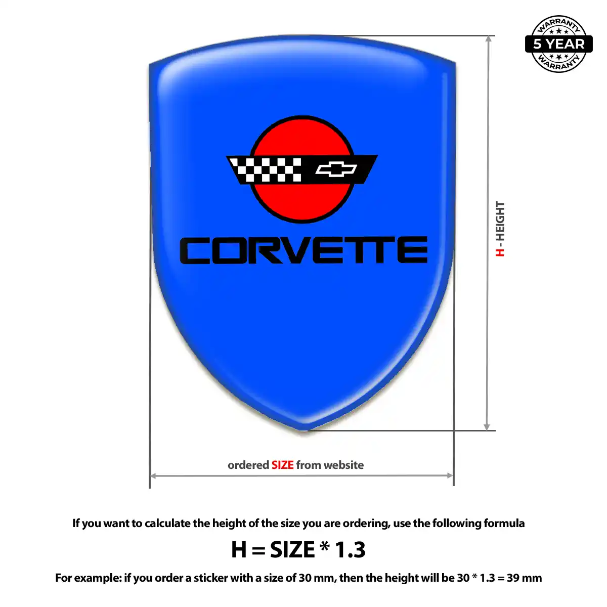 Chevrolet Corvette Silicone Sticker Superior Craft