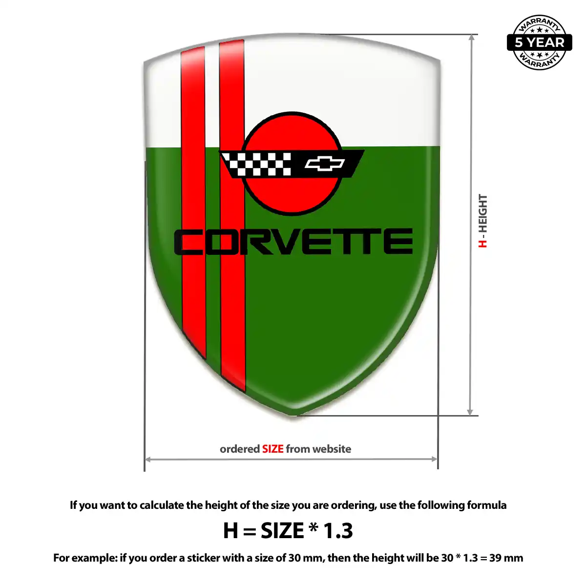 Chevrolet Corvette Sticker Prime Quality