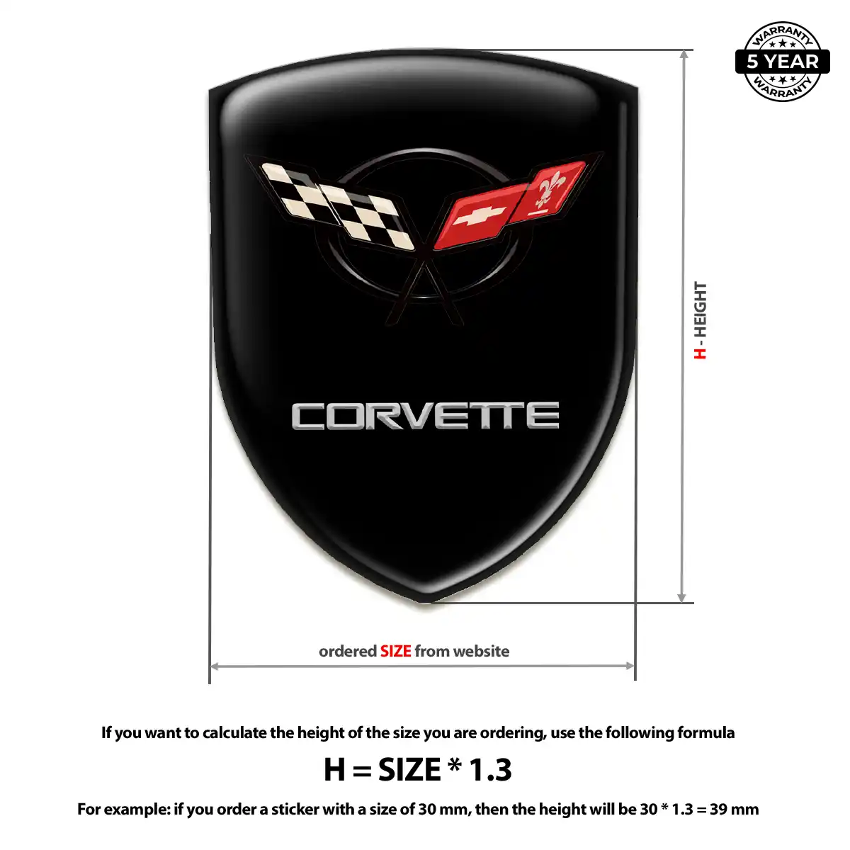 Chevrolet Corvette Sticker Refined Design